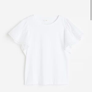 H&M White Flutter Sleeve Top - NWT